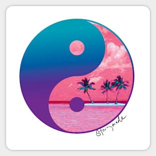 Tropical Yin Yang Sticker